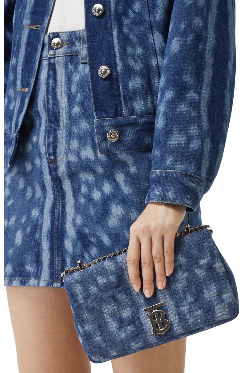 Burberry Small Lola Quilted Denim Shoulder Bag, Alternate, color,