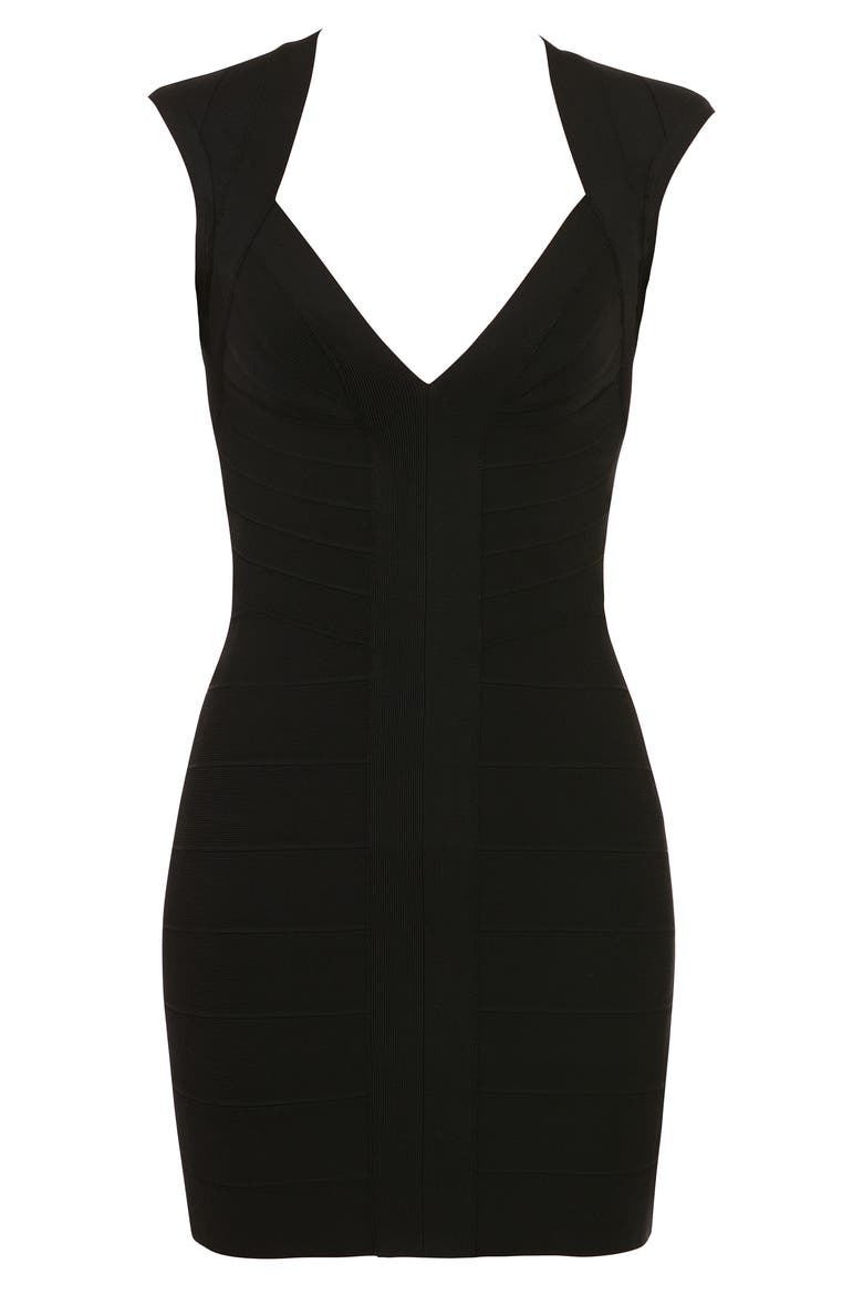 The Icon Bandage Minidress, Alternate, color, BLACK
