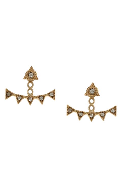 Cleo Crystal Jacket Stud Earrings