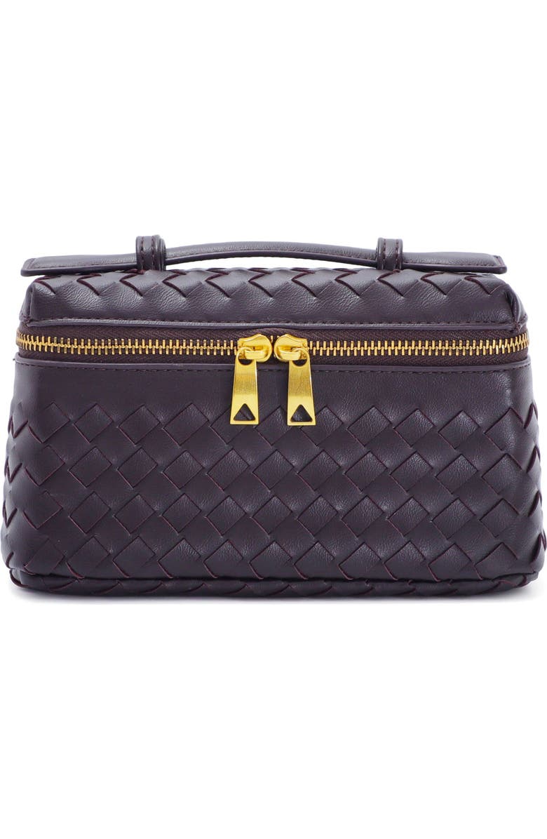 Adornia Burgundy Woven Top Handle Bag, Main, color, Burgundy