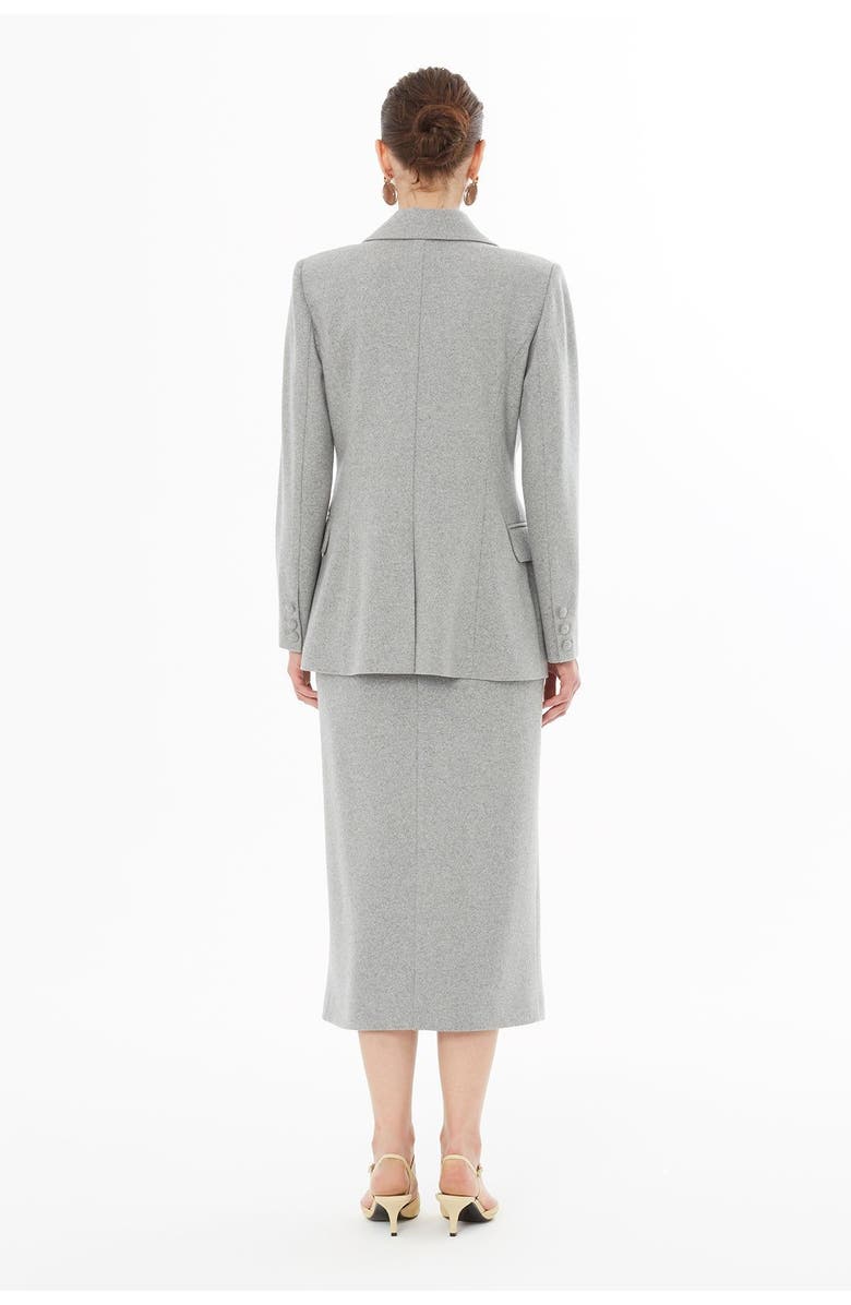 Gizia Double-Breasted Notch Lapel Jacket, Alternate, color, Grey