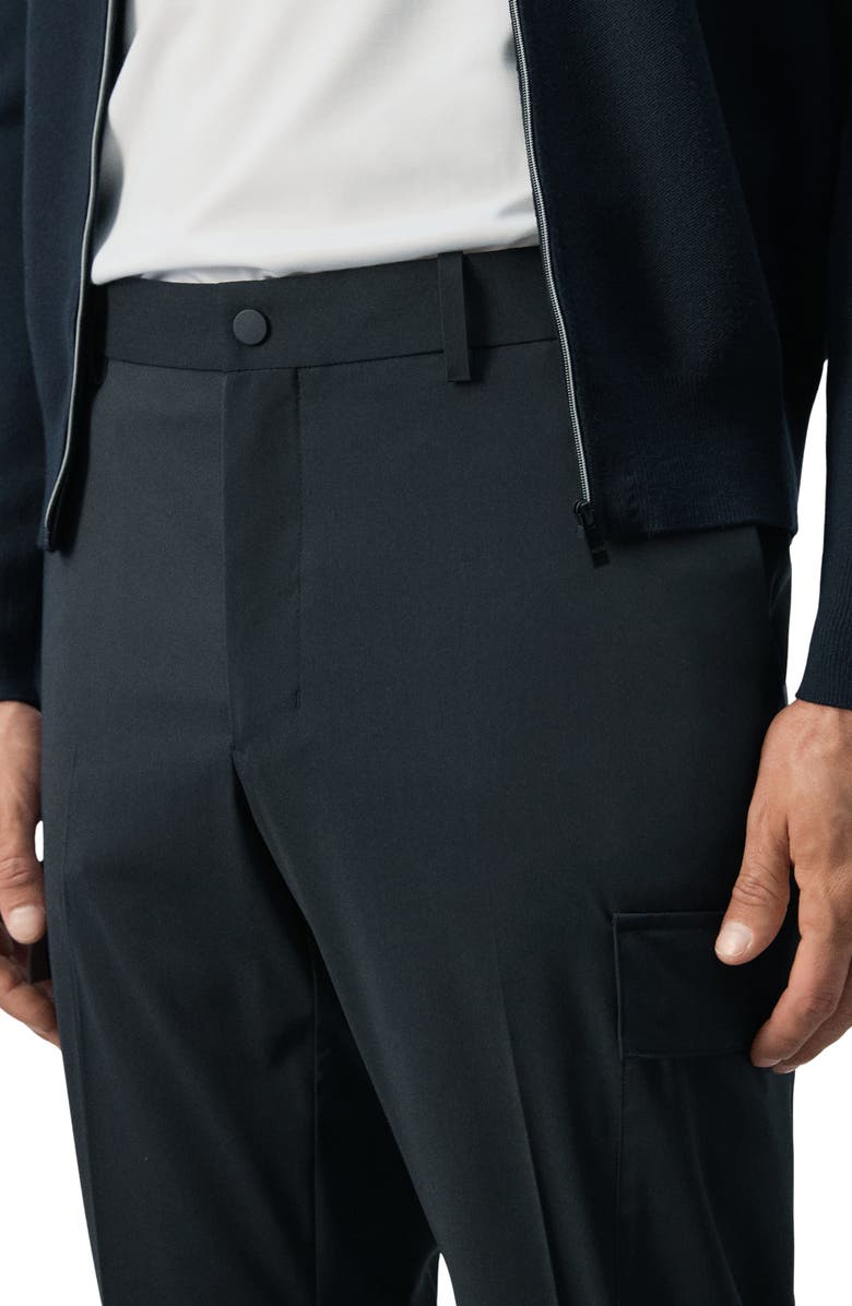 MANGO Slim Fit Dress Pants, Alternate, color, Navy