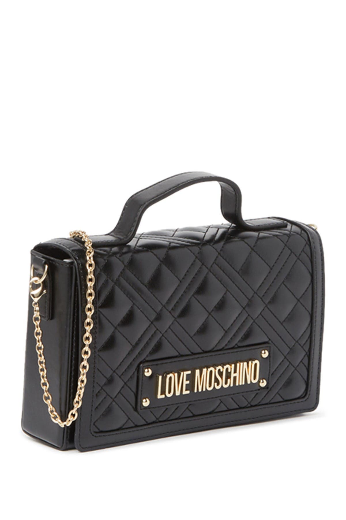 Love Moschino Borsa Quilted Nero Top Handle Crossbody Bag, Alternate, color, 