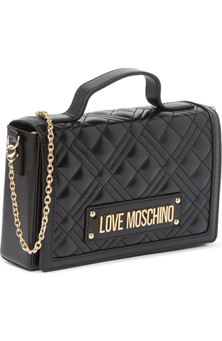 Love Moschino Borsa Quilted Nero Top Handle Crossbody Bag, Alternate, color,