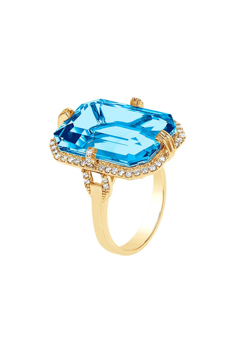 Gossip Emerald Cut Ring, Main, color, PALE BLUE