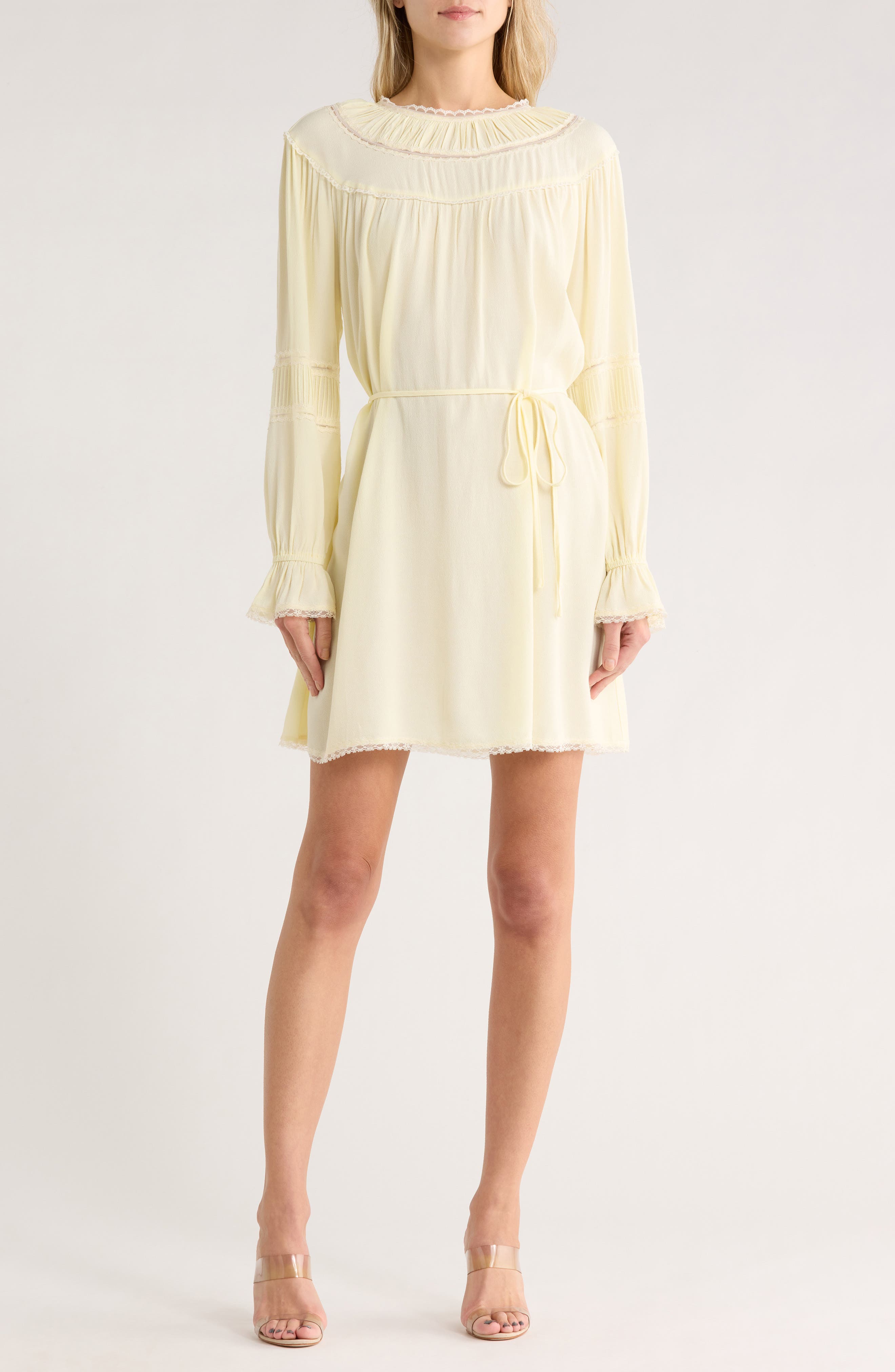 Lace Trim Long Sleeve Dress - image 5