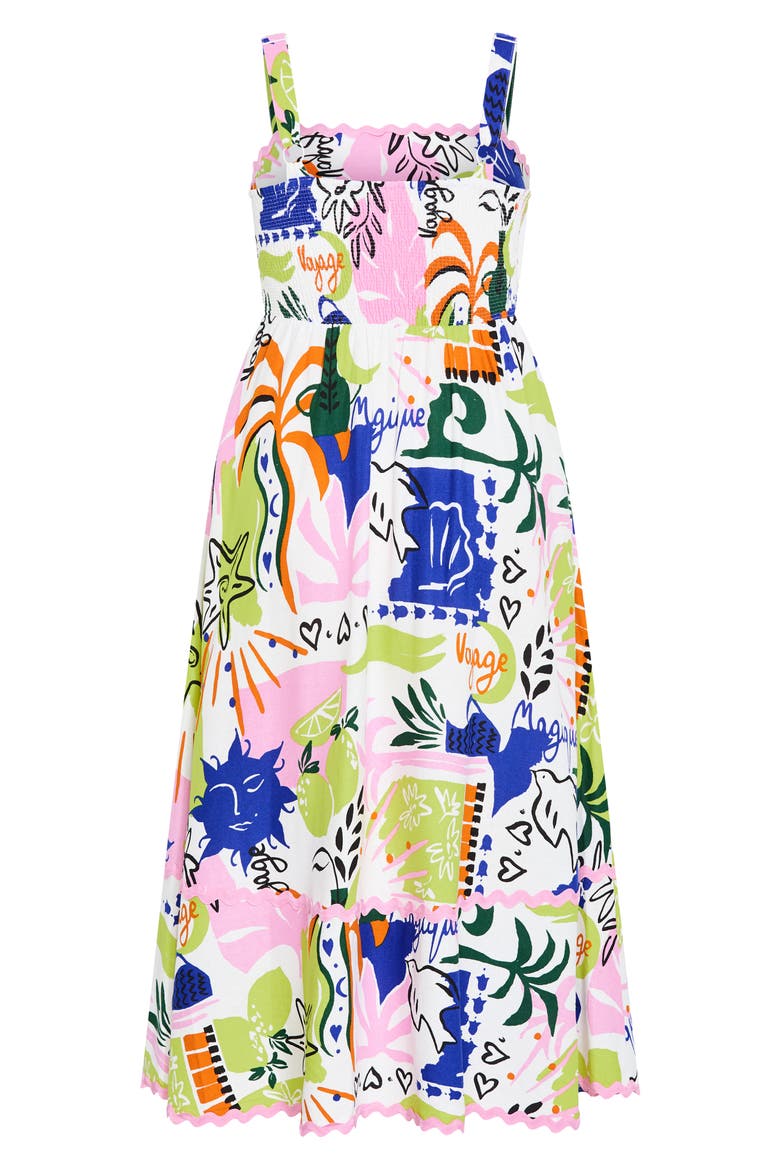 Shani Abstract Print A-Line Dress, Alternate, color, SUMMER CRAZE