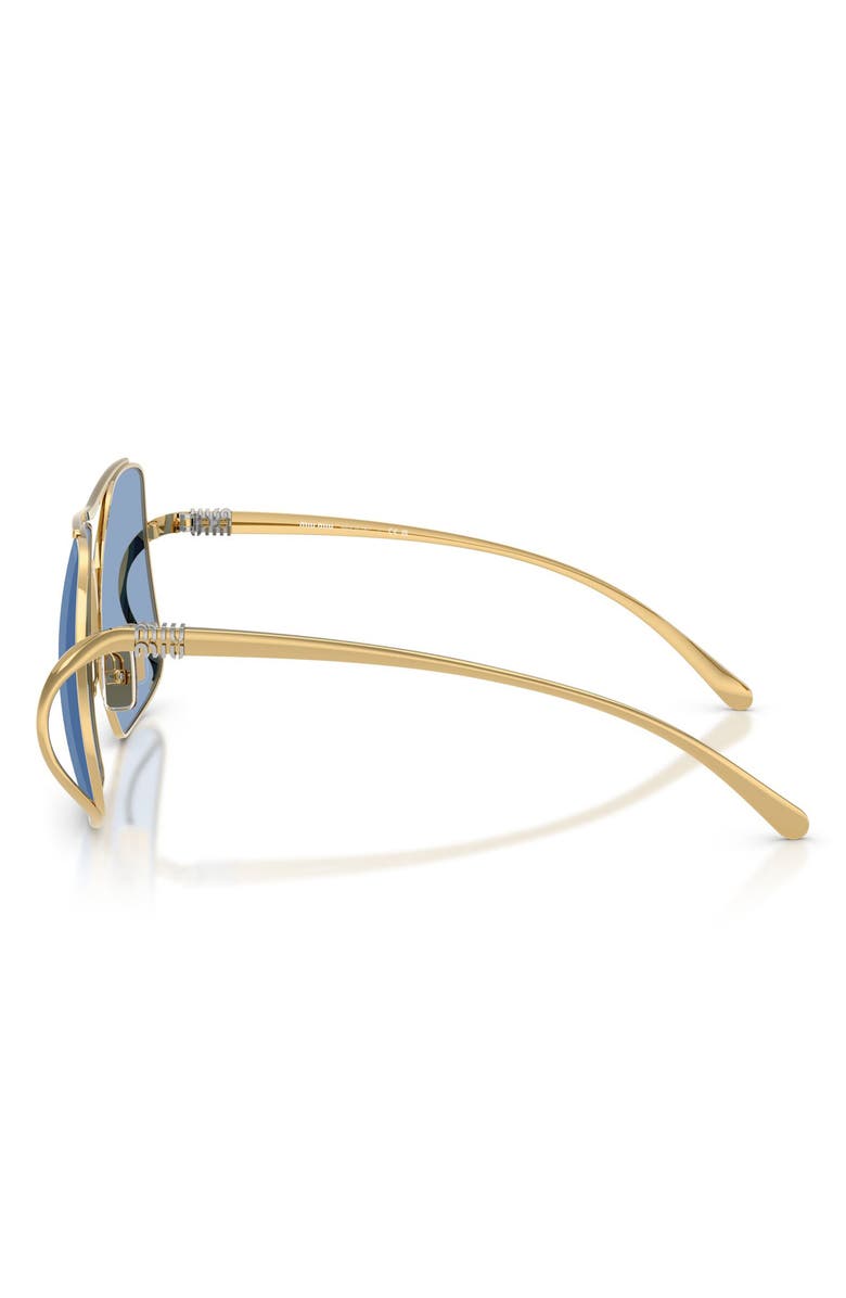 Miu Miu 57mm Square Sunglasses, Alternate, color, Gold / Light Blue