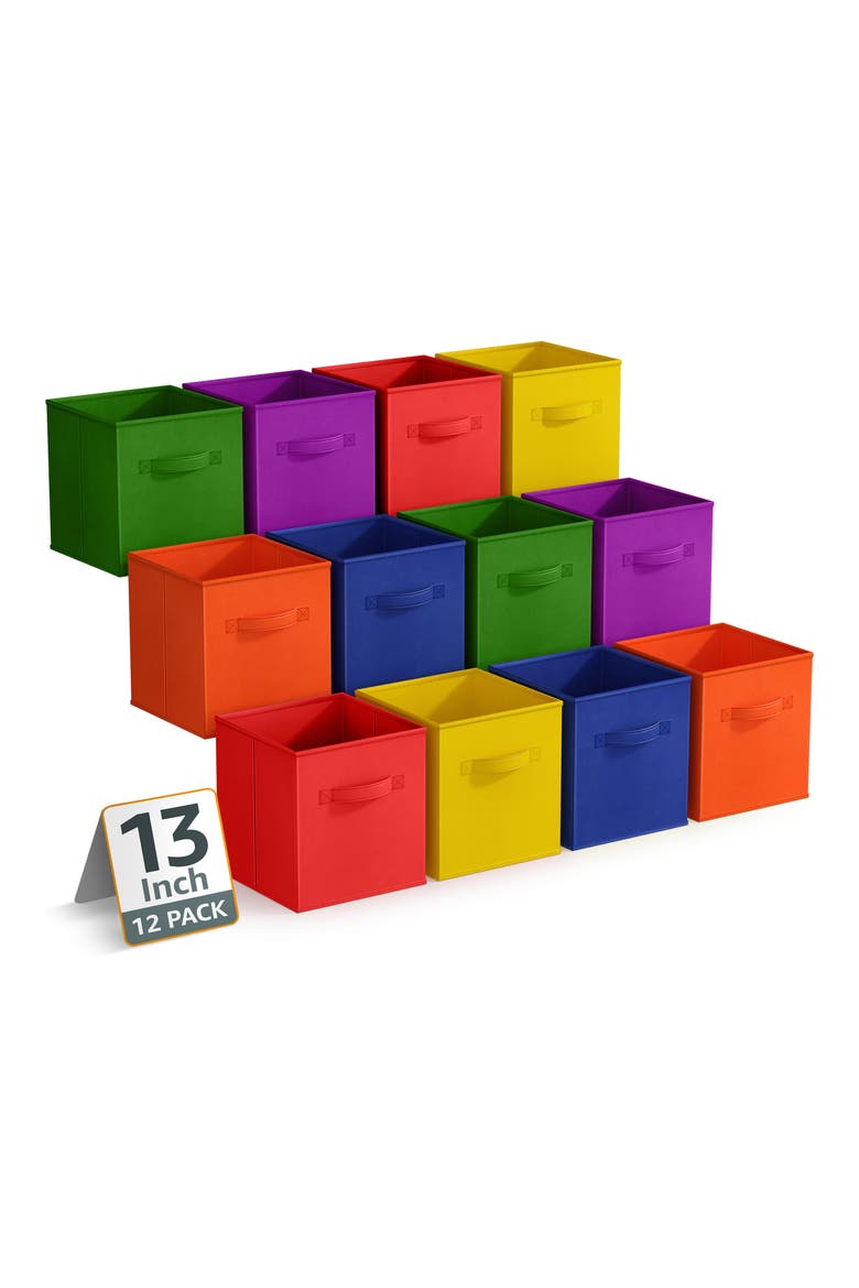 12-Pack Collapsible Storage Cube, Main, color, DEEP RAINBLOW