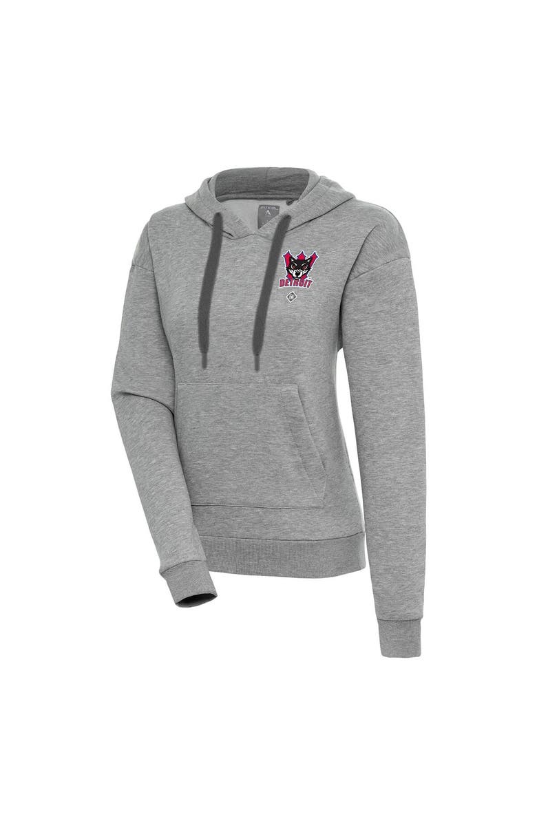 ANTIGUA Women's Antigua Heather Gray Detroit Wolves Victory Pullover Hoodie, Main, color, 