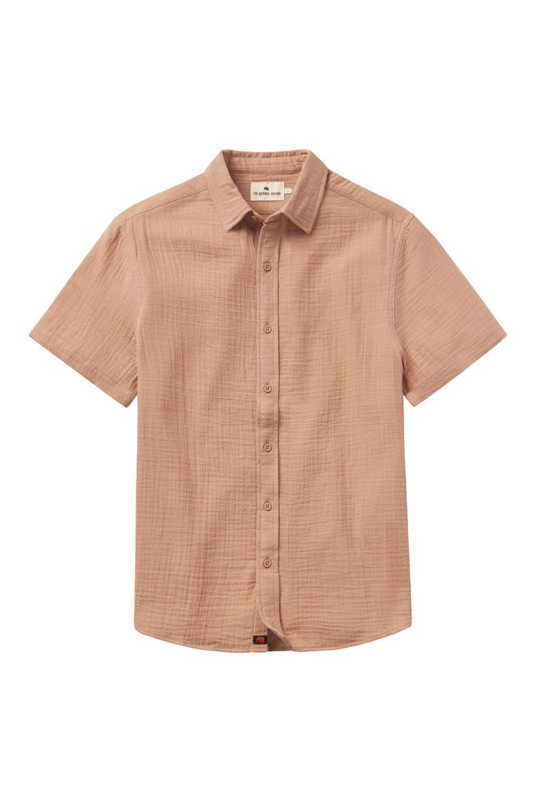 Freshwater Cotton Camp Shirt, Alternate, color, DUSTY ROSE DOBBY