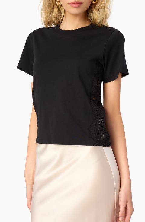 Ebra Lace Inset Cotton T-Shirt