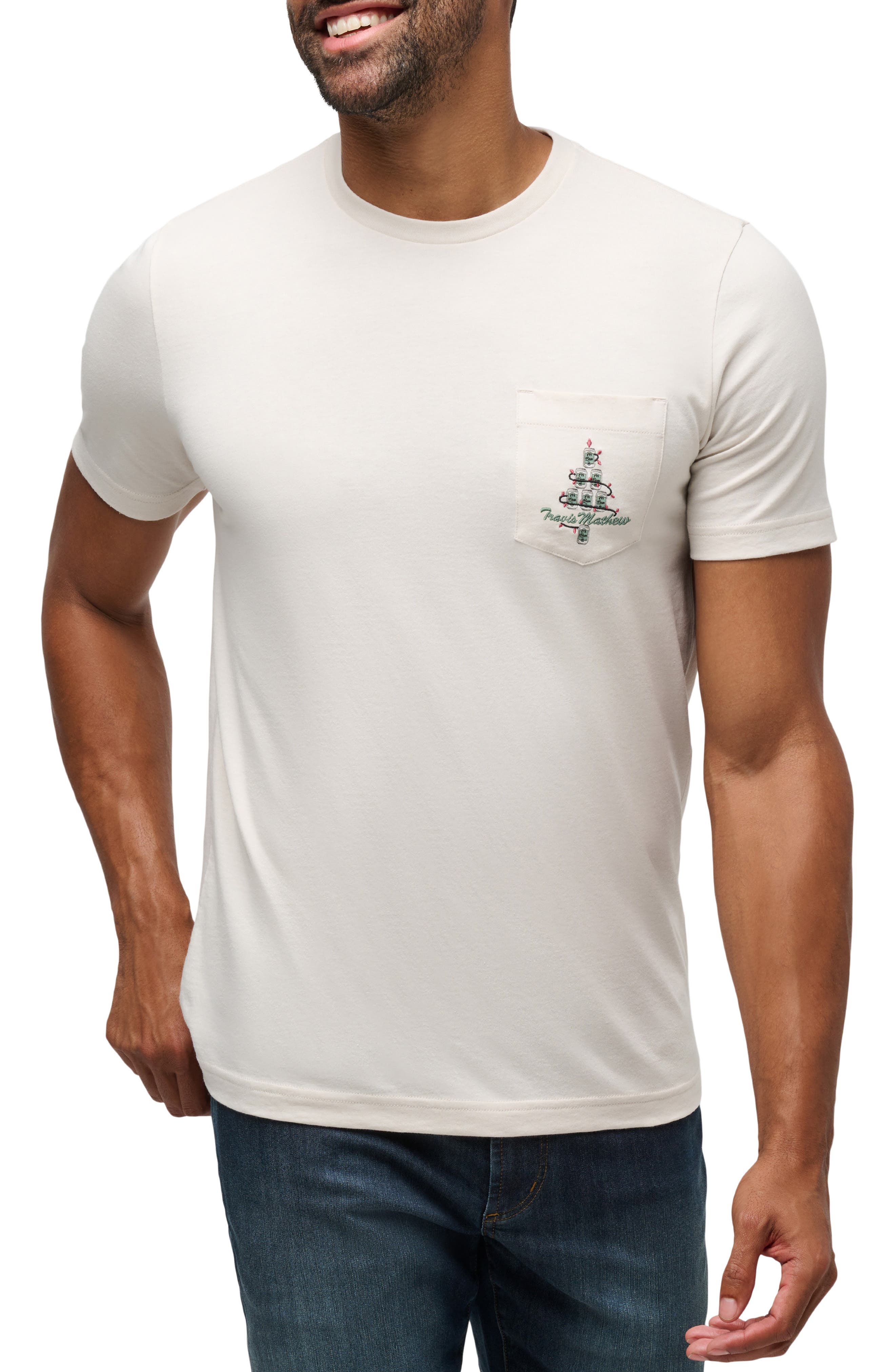TravisMathew Hot Buttered Rum Embroidered Pocket T-Shirt