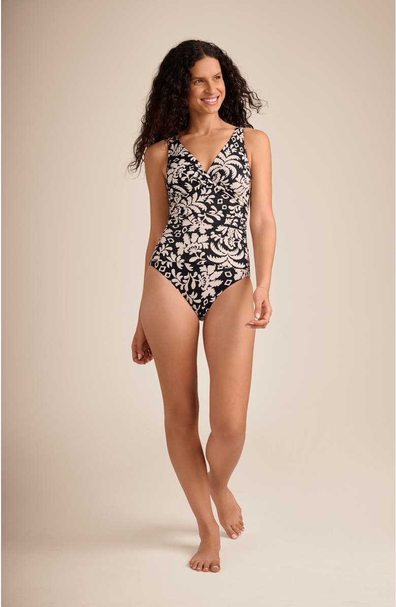 ShapeSolver Brynn Twist Underwire One-Piece Swimsuit, Alternate, color, Palm Royale