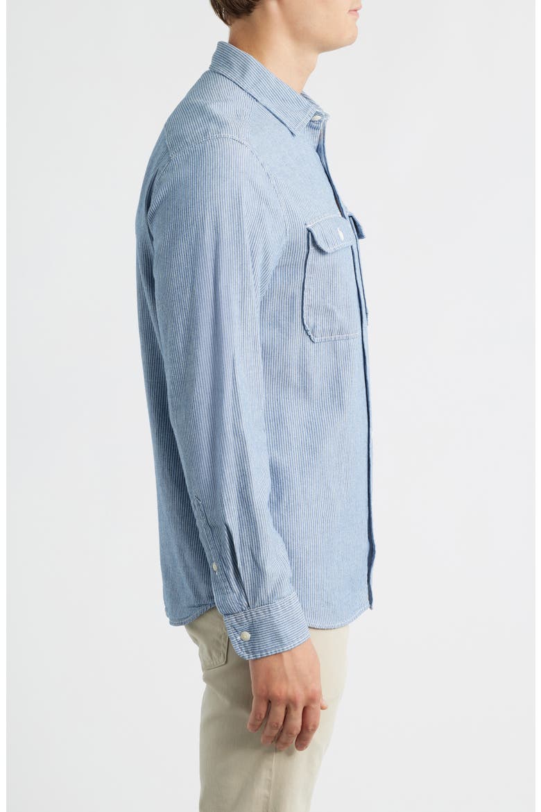 Montauk Indigo Stripe Button-Up Shirt, Alternate, color, MOONSHINE
