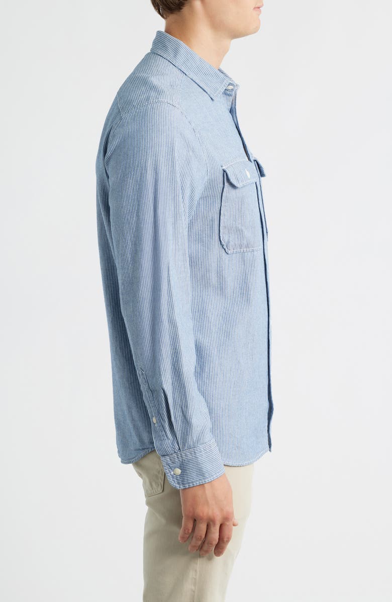 vineyard vines Montauk Indigo Stripe Button-Up Shirt, Alternate, color, Moonshine