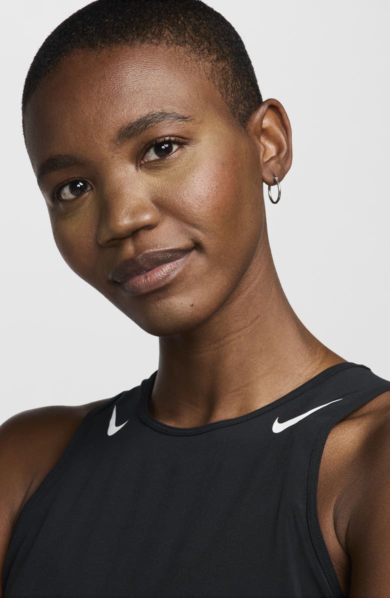 Nike AeroSwift Dri-FIT ADV Crop Running Tank Top, Alternate, color, 010 010 Black/White