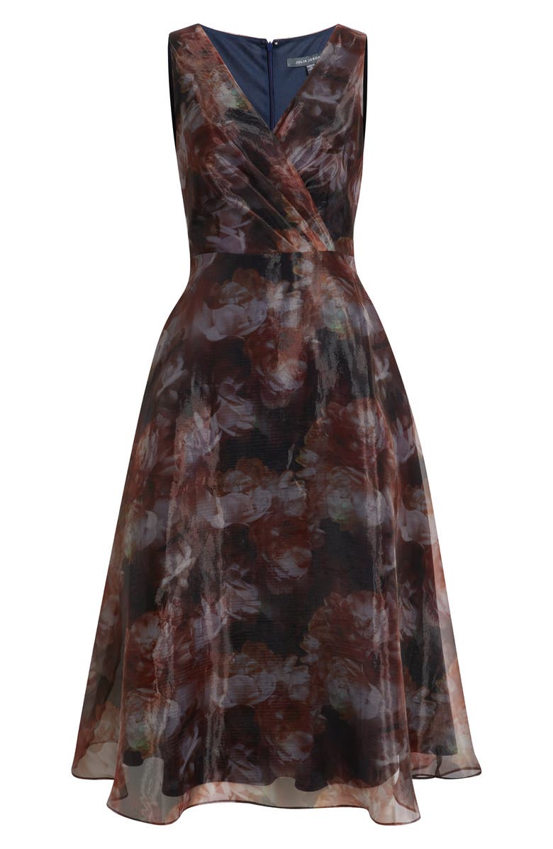 Julia Jordan Floral Cocktail Midi Dress, Alternate, color, Navy Pink