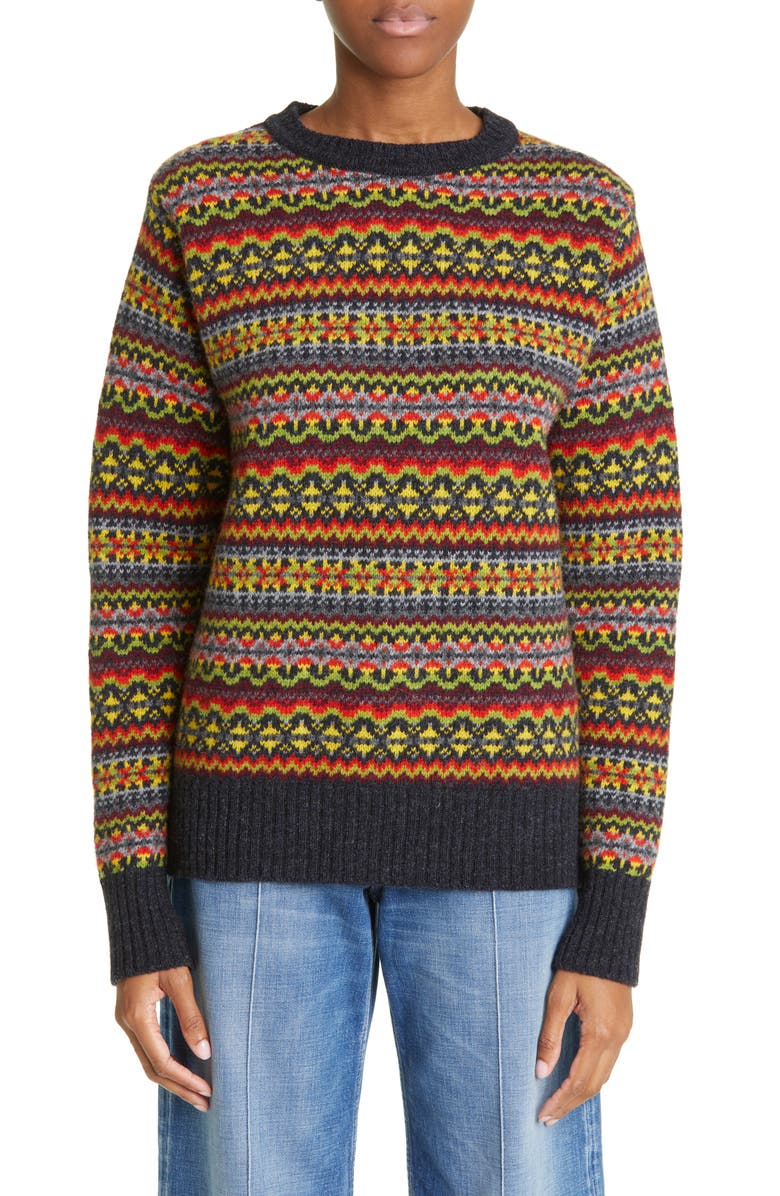 Molly Goddard Women's Oversize Fair Isle Lambswool Sweater, Main, color, 