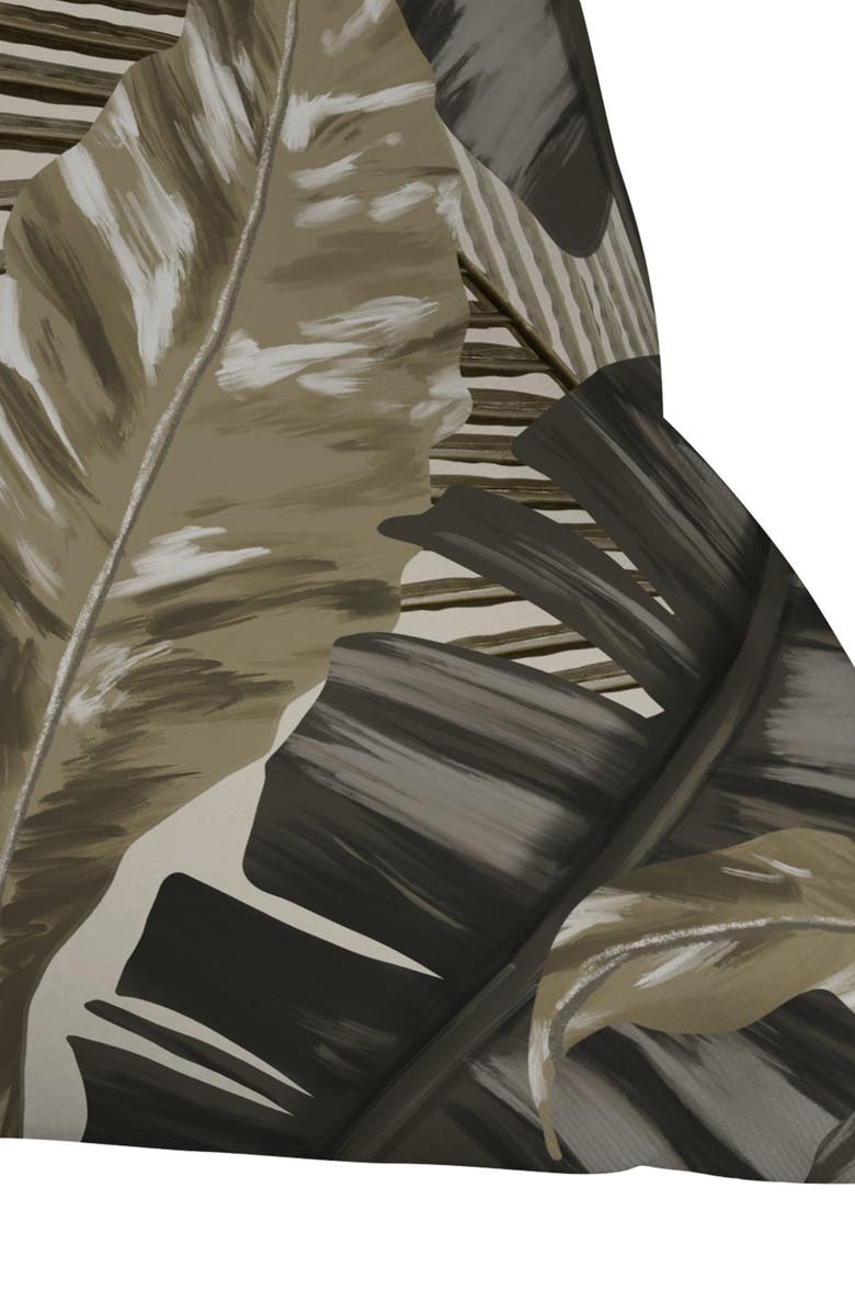 Deny Designs Tropical Leaves Throw Pillow, Alternate, color, Brown