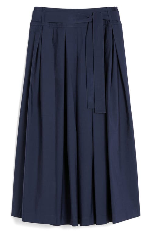 Weekend Max Mara Agiate Tie Waist Cotton Skirt In Blue