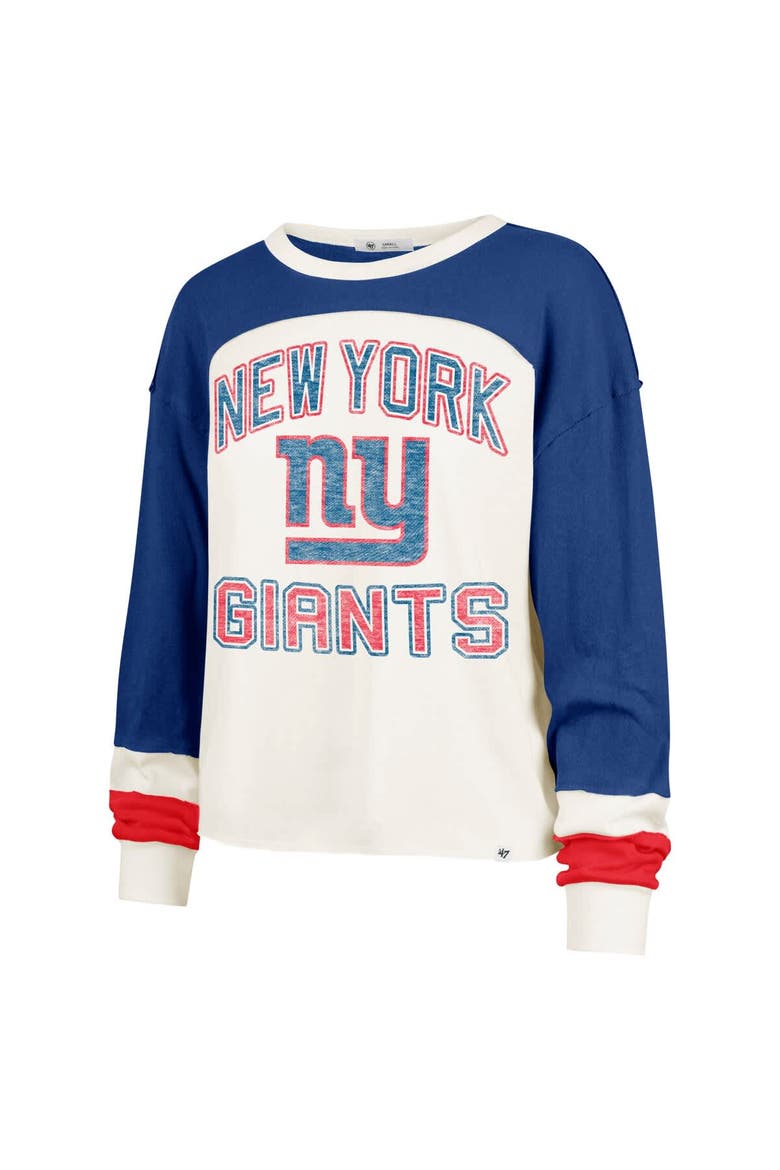 '47 Women's '47 Cream New York Giants Double Header Curve Raglan Long ...