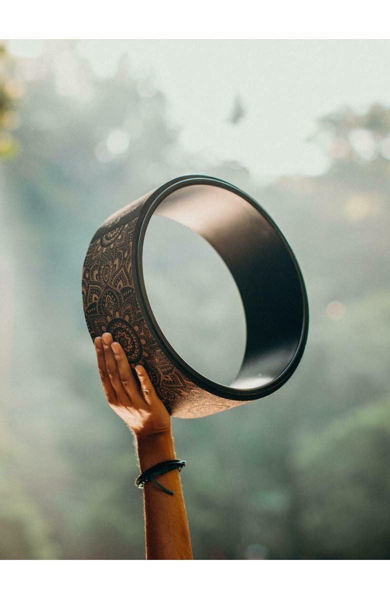 Yoga Design Lab Yoga Wheel Cork Mandala Black, Alternate, color, Mandala Black