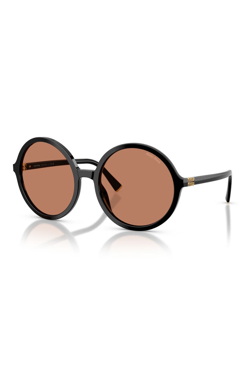 59mm Round Sunglasses, Alternate, color, BLACK / BROWN