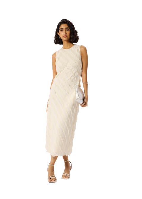 Fringe Textured Midi Dress