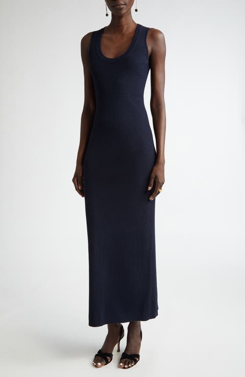 Scoop Neck Fine Rib Tank Dress