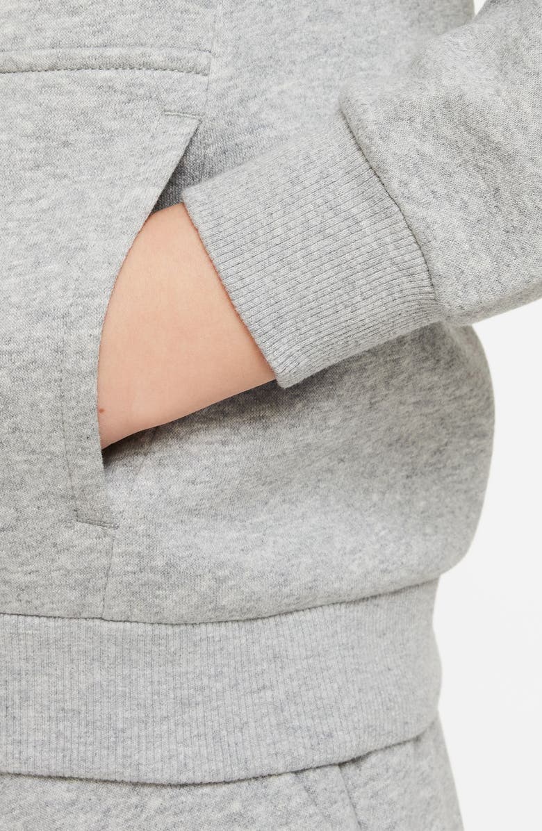 Nike Kids' Club Fleece Hoodie, Alternate, color, 063 Dk Grey Heather/White