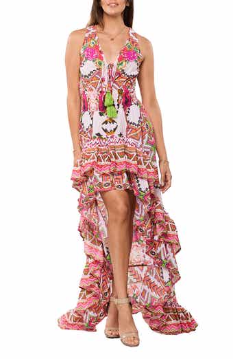 RANEES Ruffle High/Low Maxi Dress