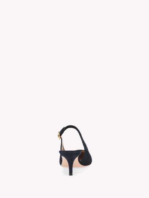 Gianvito Rossi Robbie 55 Suede Slingback Pumps In Blue