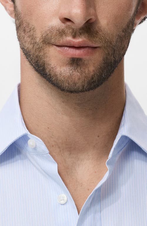 Mango Regular Fit Stripe Cotton Button-up Shirt In Blue