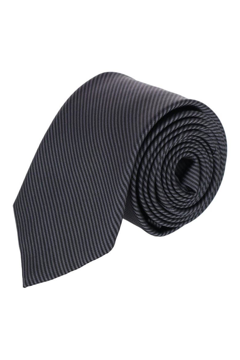 Leyton Stripe Sik Tie, Main, color, GRAPHITE