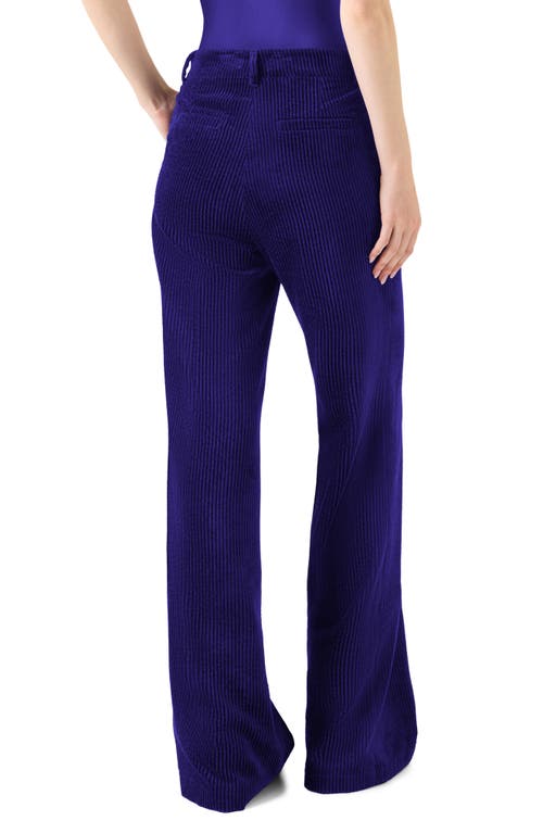 Akris Punto Celia Washed Corduroy Bootcut Pants In Blue