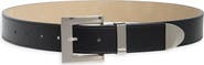 Steve Madden Rectangular Buckle Faux Leather Belt