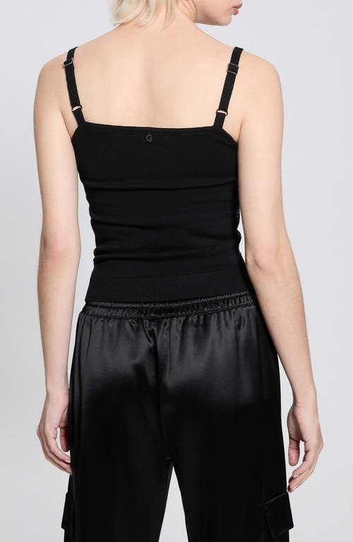 Guess Khloe Rhinestone Sweater Tank In Jet Black