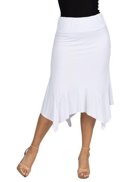 Knee Length Elastic Waist Handkerchief Skirt