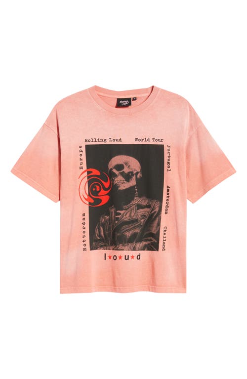 Rolling Loud World Tour Poster Cotton Graphic T-shirt In Pink