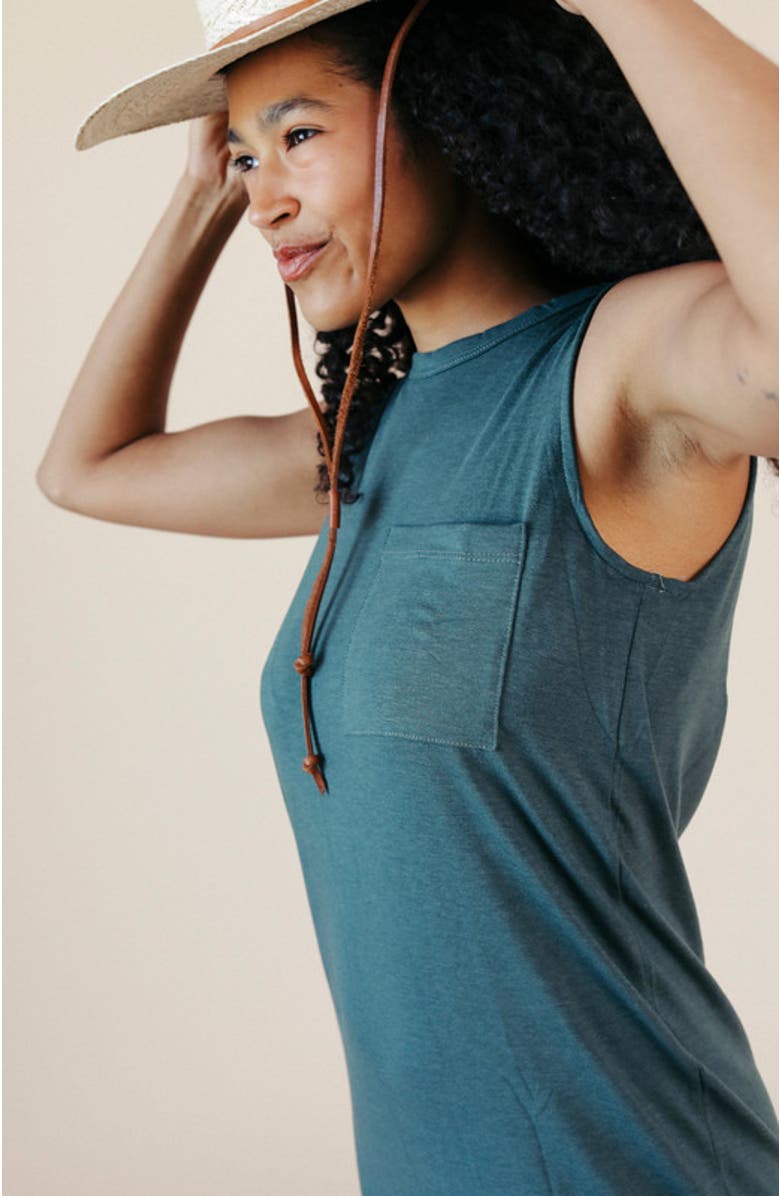 POPLINEN Plus Sophie Tank Jersey Dress, Alternate, color, Pine