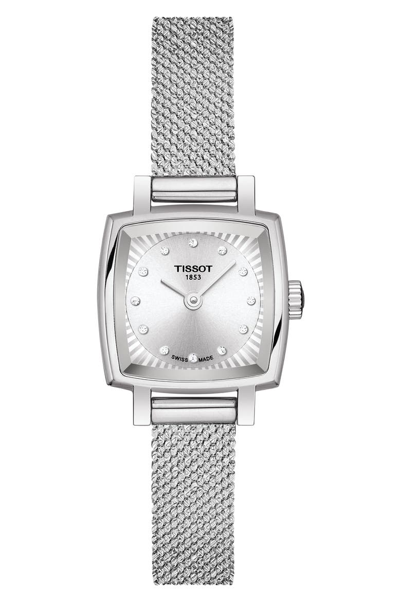 Lovely Square Diamond Bracelet Watch, 20mm, Main, color, SILVER