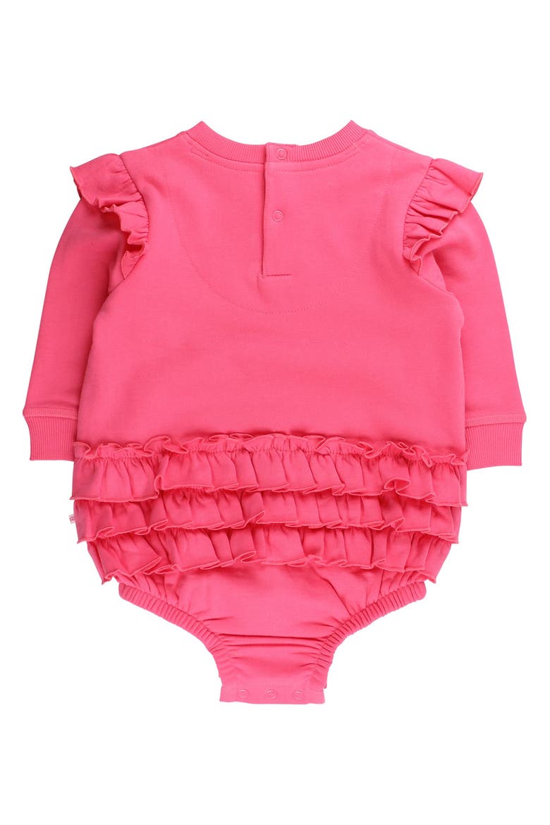 Baby Girls Sweatshirt Bubble Romper, Alternate, color, Hot Pink