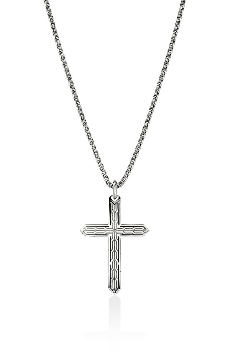 John Hardy Icon 50 Cross Pendant Necklace, Alternate, color, Silver