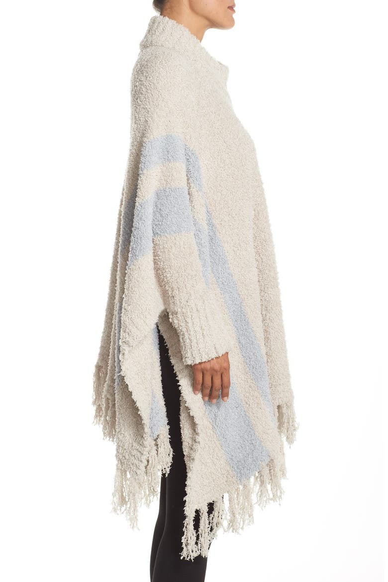 'Cozy Chic® Beach' Fringe Lounge Poncho, Alternate, color, STONE/ OCEAN