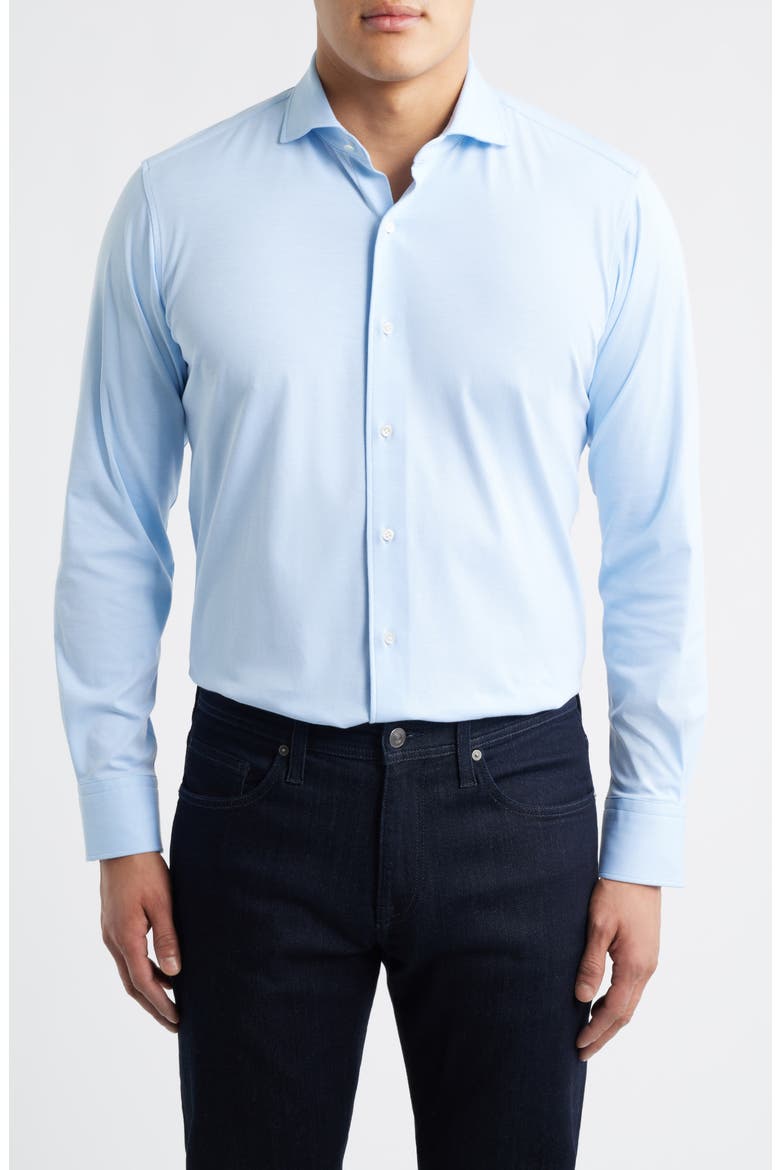 Excursionist Flex Tailored Fit Wrinkle Resistant Button-Up Shirt, Main, color, BLUE FROST