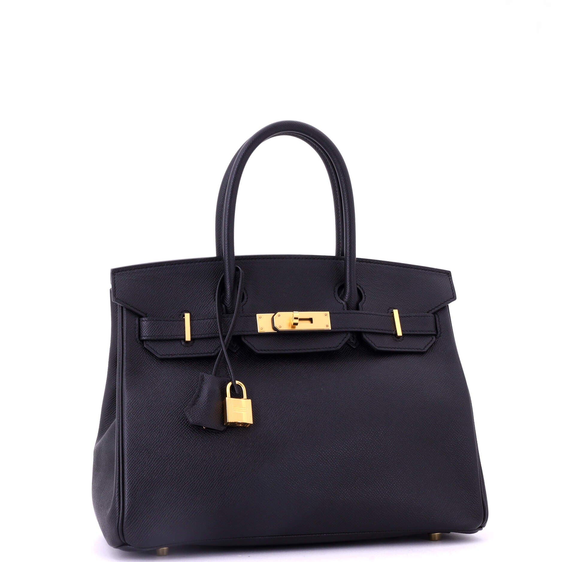 Pre-Owned Hermes Birkin Handbag Black Epsom with Gold Hardware 30, Alternate, color, 