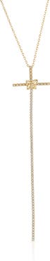 SUZY LEVIAN Cubic Zirconia Floral Cross Pendant Necklace