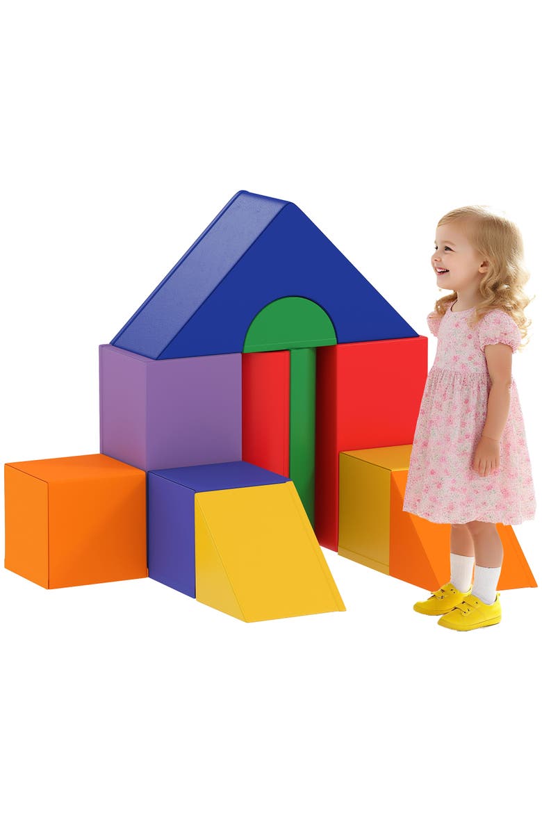 11-Piece Kids Crawl and Climb Activity Play Set, Toddler Soft Foam Structure, Main, color, Assorted