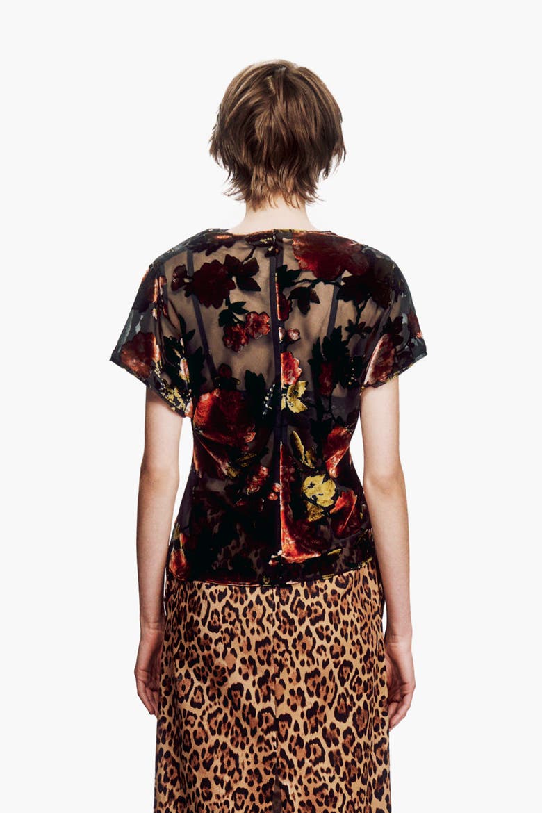 Folia Devore Top, Alternate, color, RUSSET MULTI